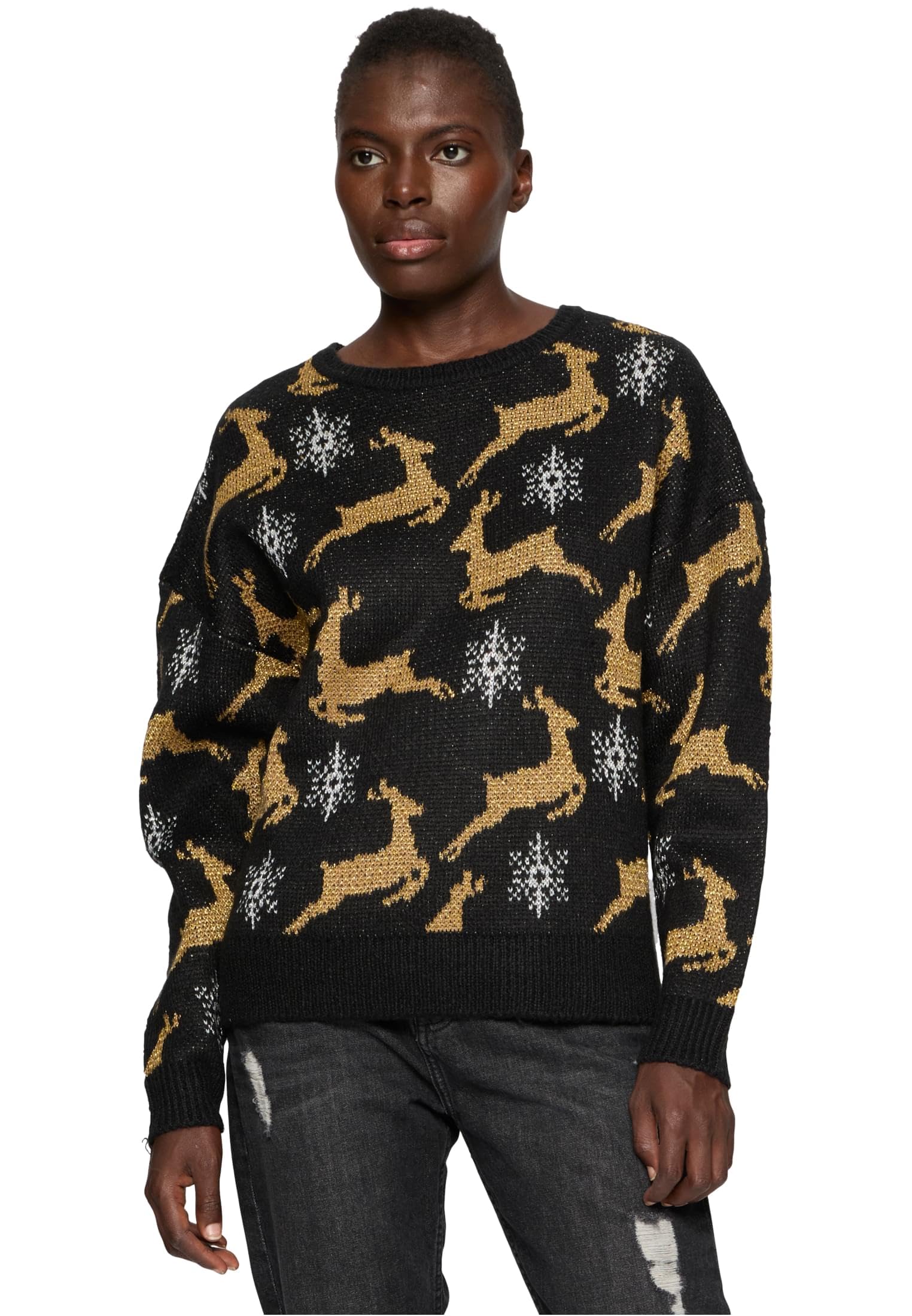Kersttrui dames sweatshirt ronde hals pullover lange mouwen