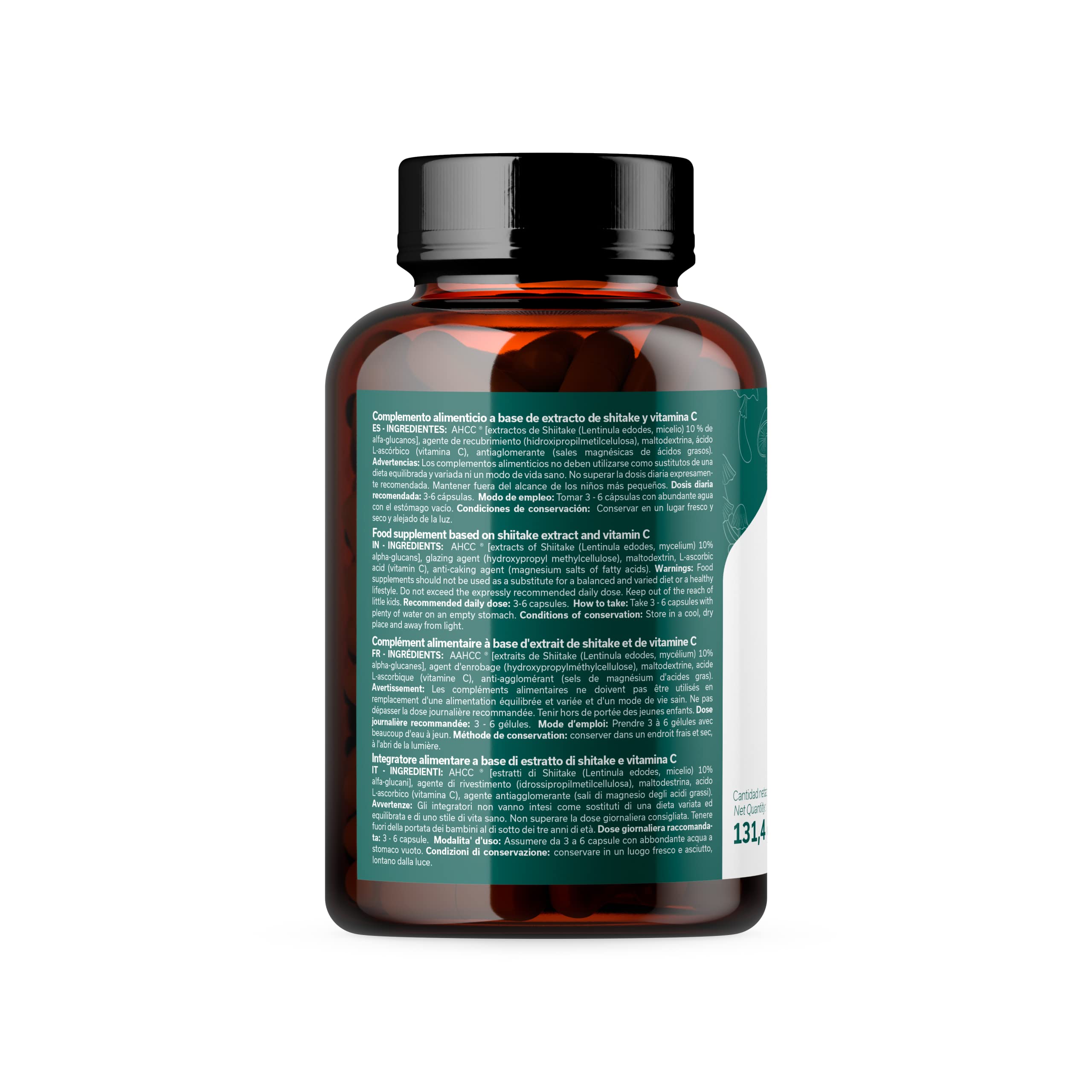 AHCC par Papiloxyl - 180 Gélules, 500 mg par Capsule, Culture Liquide Brevetée de Lentinula Edodes (Shiitake), Fabriqué au Japon par Amino Up, Sans Gluten