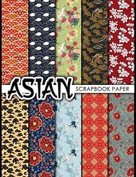 Asian Scrapbook Paper: 20 Double Sided Sheets 8.5 x 11 for