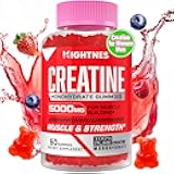 Creatine Monohydrate Gummies for Men & Women - Creatine Pre-Workout Gummies with Taurine & Vitamin B6 B12 for Maximum Strength, Muscle, Energy, Endurance & Focus, Organic, Vegan-60 Count