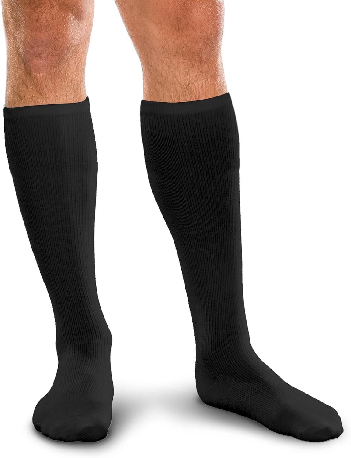 Core-Spun Firm 30-40mmHg Support Short Knee High Socks (Black, XL Short)