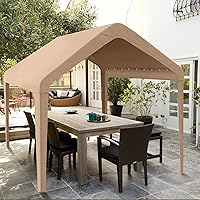 Vista 7 de Cubierta de toldo de repuesto para cochera de 10 x 20 pies para la parte superior de la tienda de campaña, cubierta de refugio de garaje con cuerdas