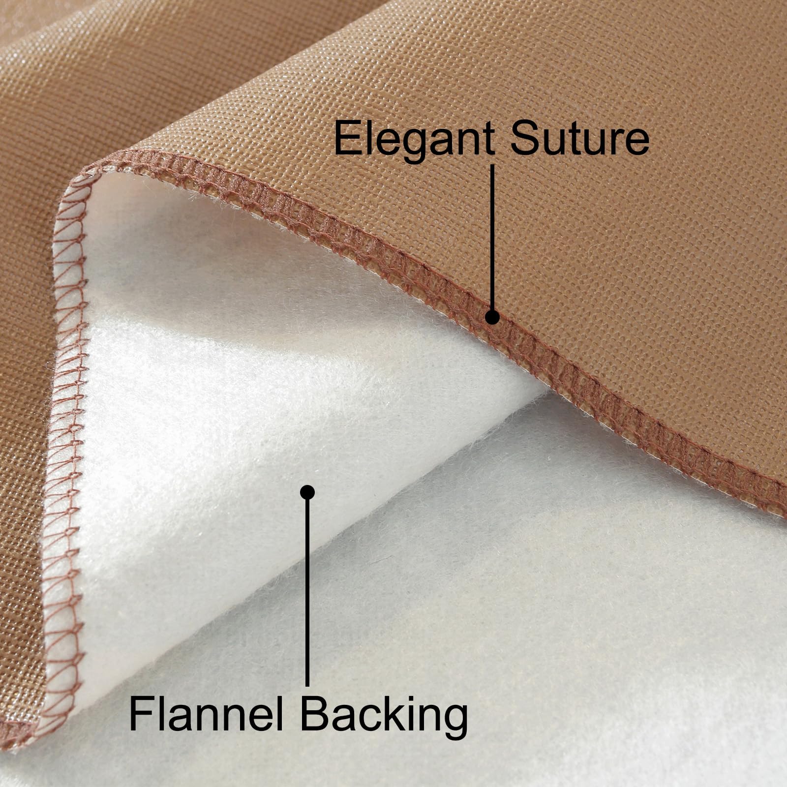 Rechteckige Tischdecke, wasserdichtes Vinyl, Flanell-Rückseite, Kunststoff-Tischdecke, Picknick, Party-Tischdecke, abwischbare Tischdecken für den Innen- und Außenbereich (Dark Coffee, 152,4 x