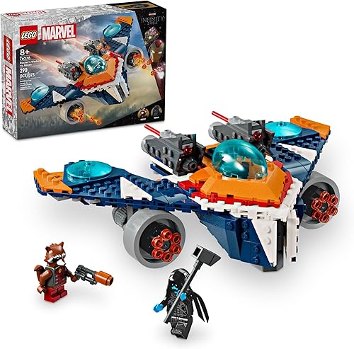 Miniatura 1 de LEGO Marvel Rocket's Warbird vs. Ronan, juguete de nave espacial de superhéroes construible para niños, regalo de Guardianes de la Galaxia para
