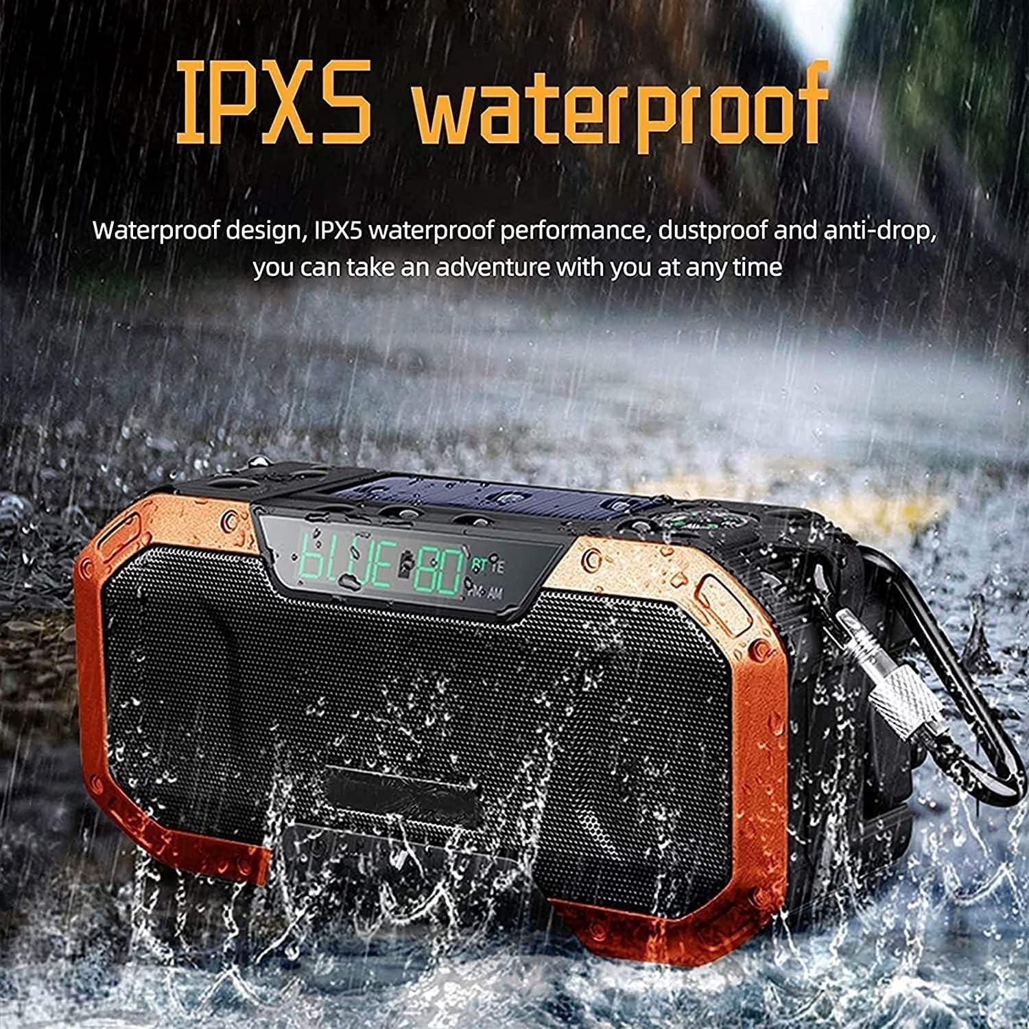 Radio à manivelle Portable multifonctionnelle, Radio d'urgence, Radio météo, Radio Portable AM/FM, Alimentation Solaire, Charge de téléphone Portable USB, Lampe de Poche LED, SOS