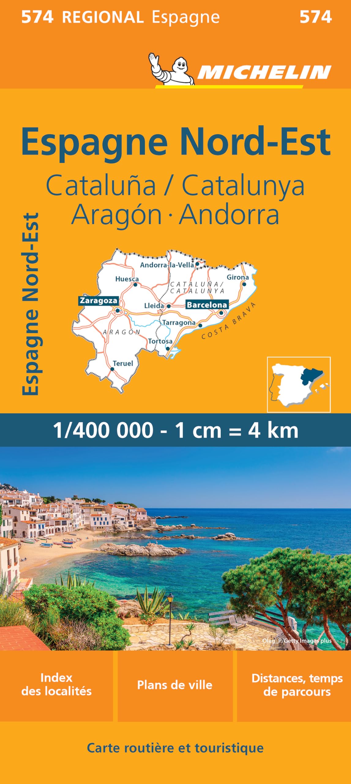 Aragon / Cataluna / Andorra (574): Wegenkaart Schaal 1 : 400.000 (Regionale kaarten Michelin)