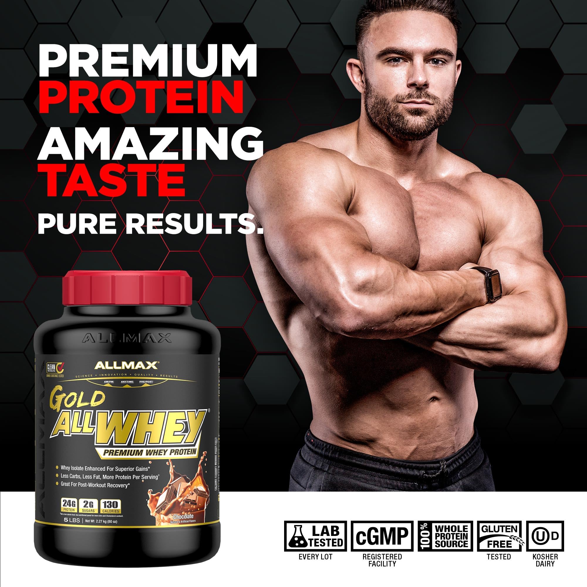 ALLMAX AllWhey Gold Whey Protein Powder, Chocolate, 5 lb — Amazon image 2