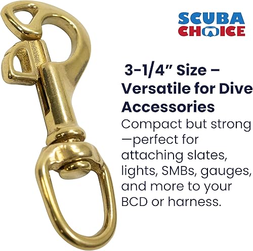 Miniatura 2 de Scuba Choice Buceo 3-1/4" Mariposa Giratoria Latón Perno Snap