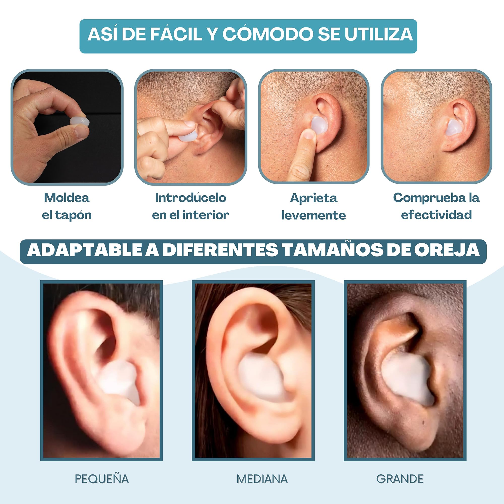 12 Tapones Oidos Ruido Dormir de Silicona. Para Dormir, Excelente Cancelación de Ruidos. Nadar, estudiar, antironquidos. eBook incluido 10 Consejos para Dormir Bien