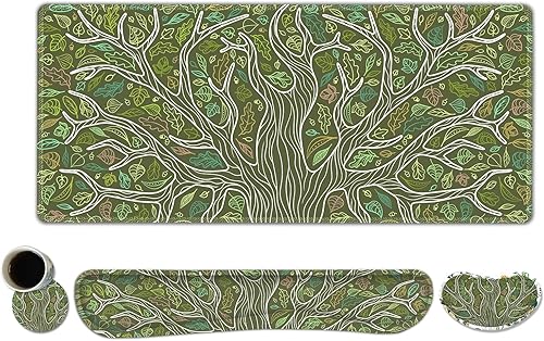 Miniatura 8 de ToLuLu Alfombrilla de escritorio, alfombrilla de mouse para juegos, soporte de muñeca 4 en 1, juego XXL grande para mouse + reposamuñecas para