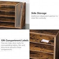 Vista 6 de HOOBRO Mail Sorter, Literature Organizer with Adjustable Shelves, Paper Organizer for Office, Home, Wood Countertop File Holders, Mails, Magazines