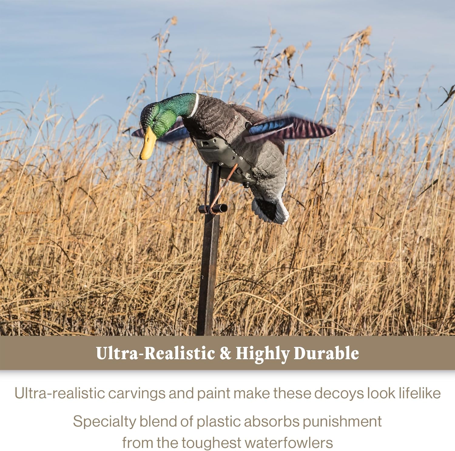 Lucky Duck Spinning Wing Motion Duck Decoys for Hunters, Lucky HD, Drake Mallard