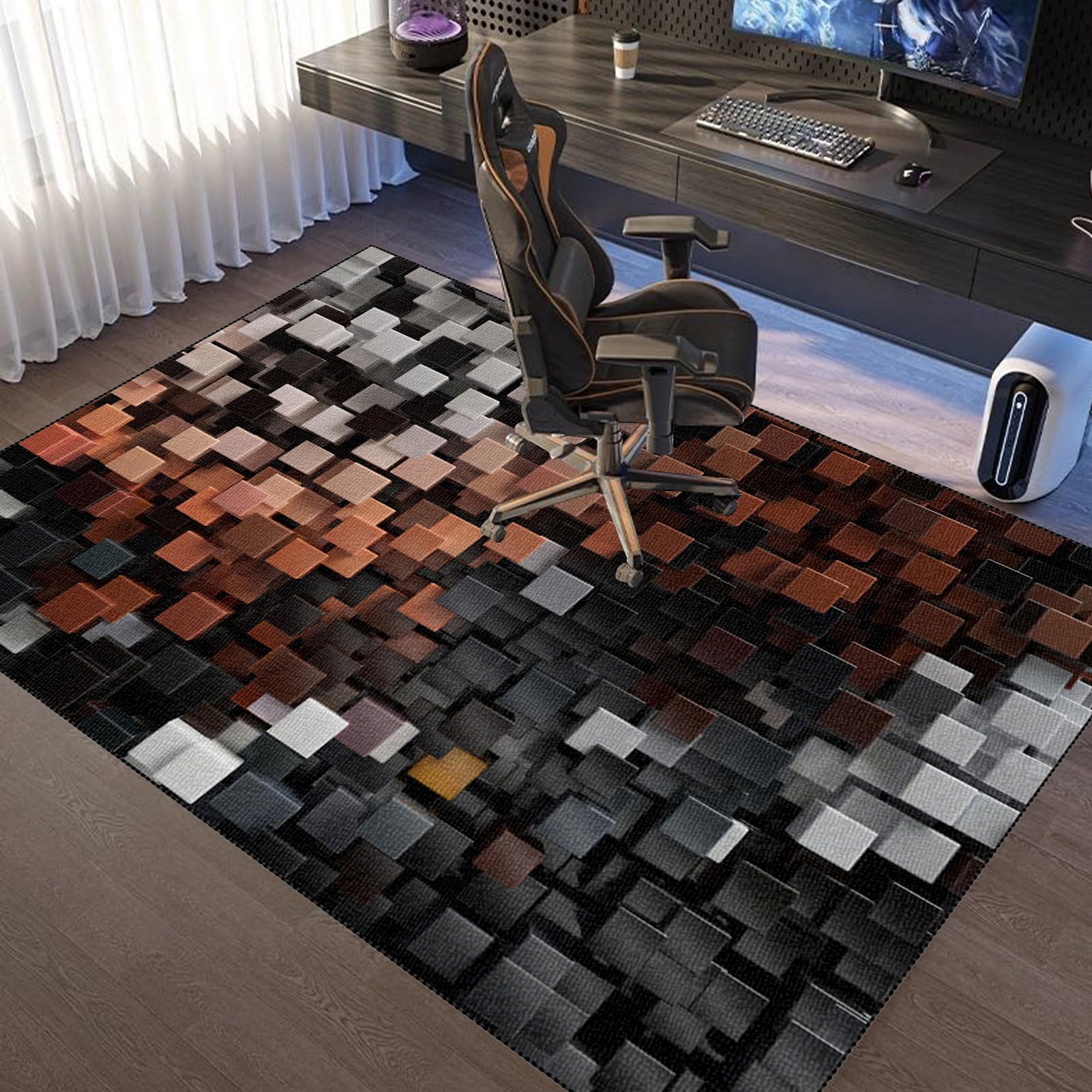 Bodenschutzmatte für Hartboden | Gaming Teppich Stuhlunterlage | Schreibtischstuhl Unterlage | Bürostuhl Unterlage | Verbesserte Version | Mehrzweck-Stuhlteppich für zu Hause | Kratzfest 180 x 200 cm