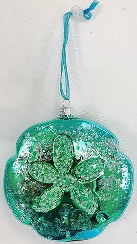 Miniatura 5 de Adornos de Navidad de cristal soplado con diseño de dólar de arena, juego de 4 (multicolor)