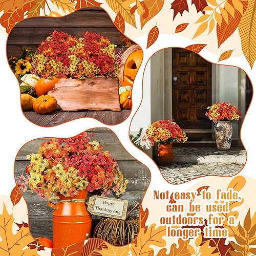 Vista 40 de Lyrow 100 paquetes de flores artificiales violetas, flores sintéticas resistentes a los rayos UV para exteriores, flores de seda sintética, flores