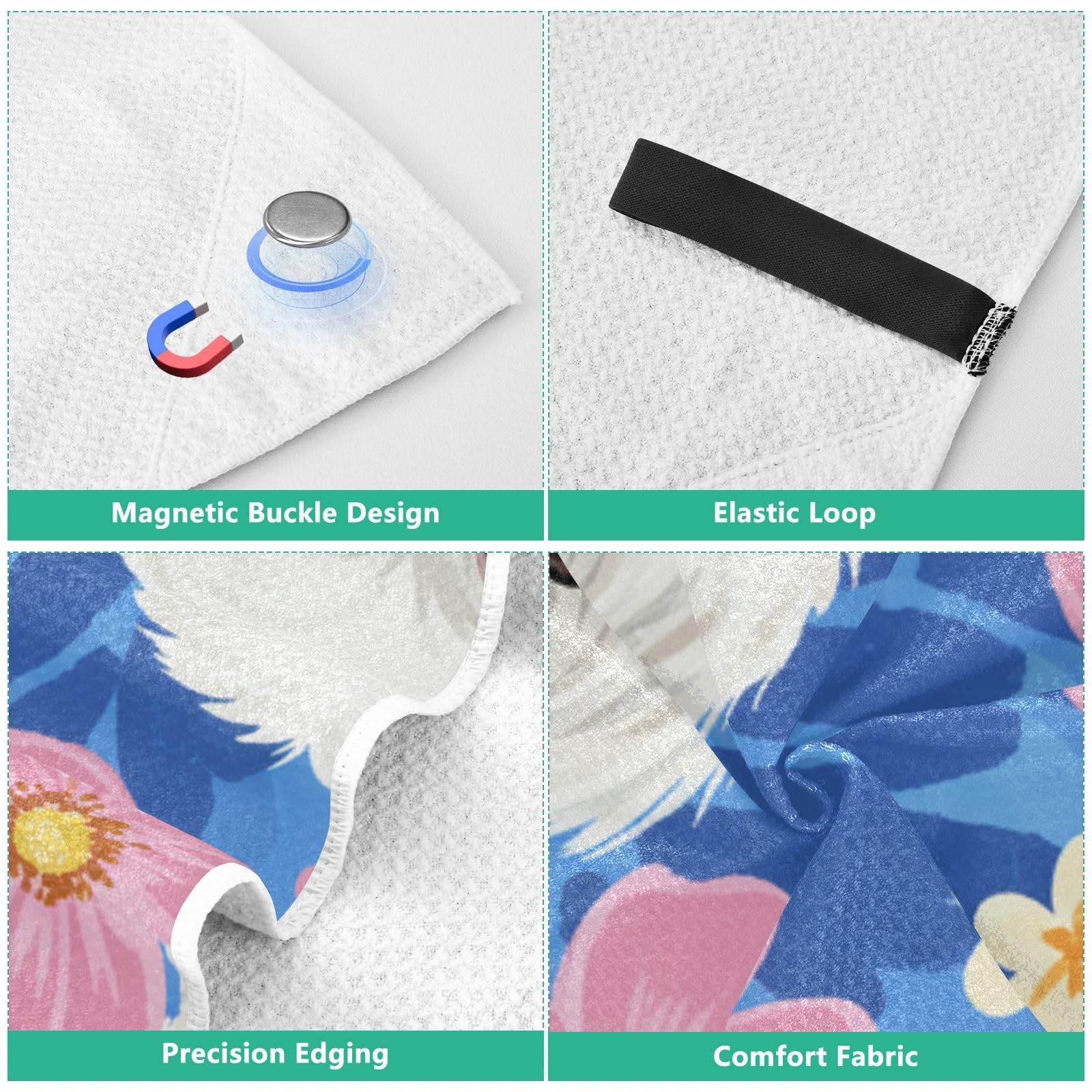 Toallas de playa grandes con bolsas de malla para adultos, toalla de baño de perros malteses blancos felices con cierre magnético, toalla absorbente de secado rápido para piscina, camping y