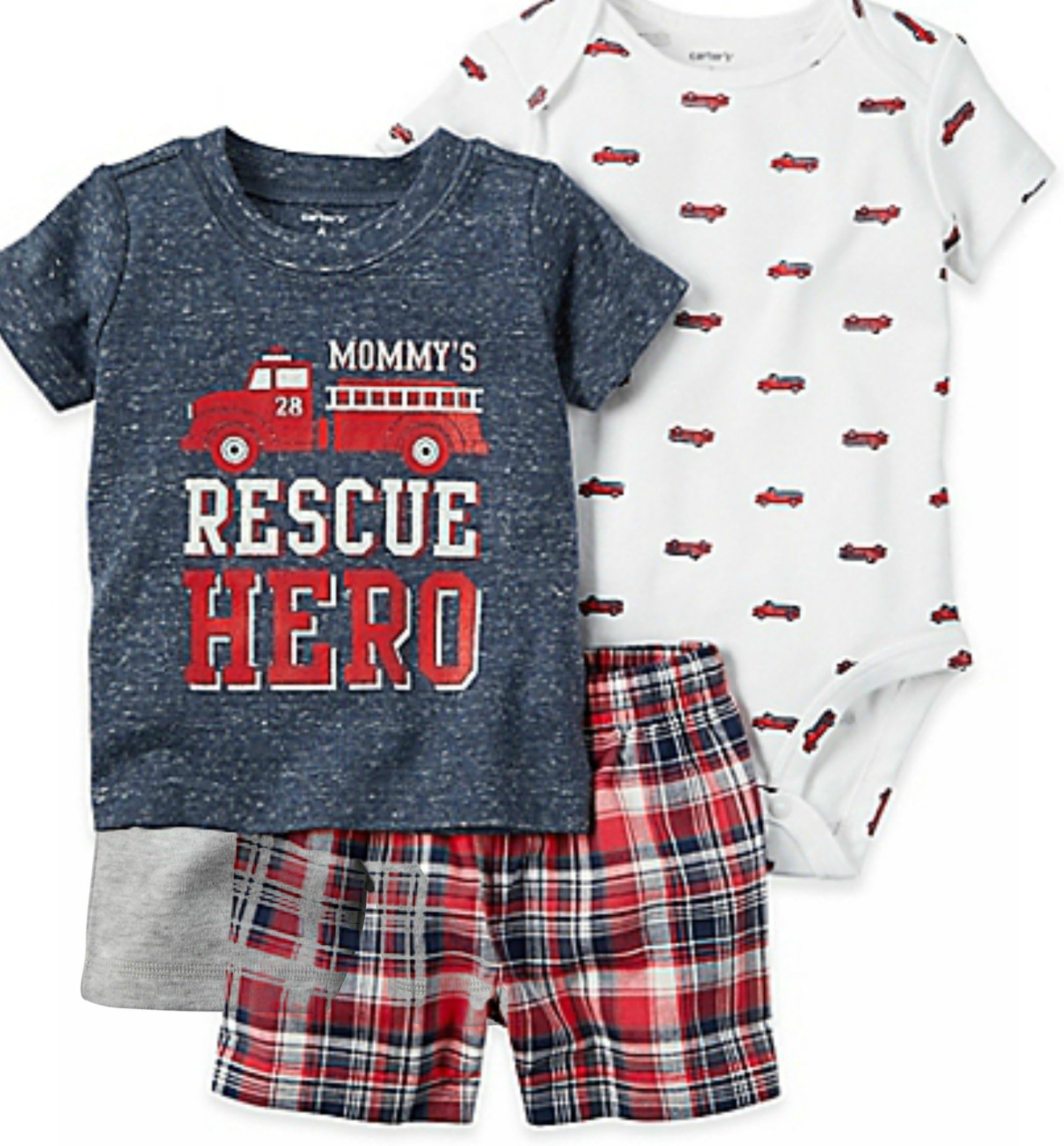 carter'sBaby Boy Diaper Cover 4 Piece Set, Mommy's Rescue Hero, 6 Month