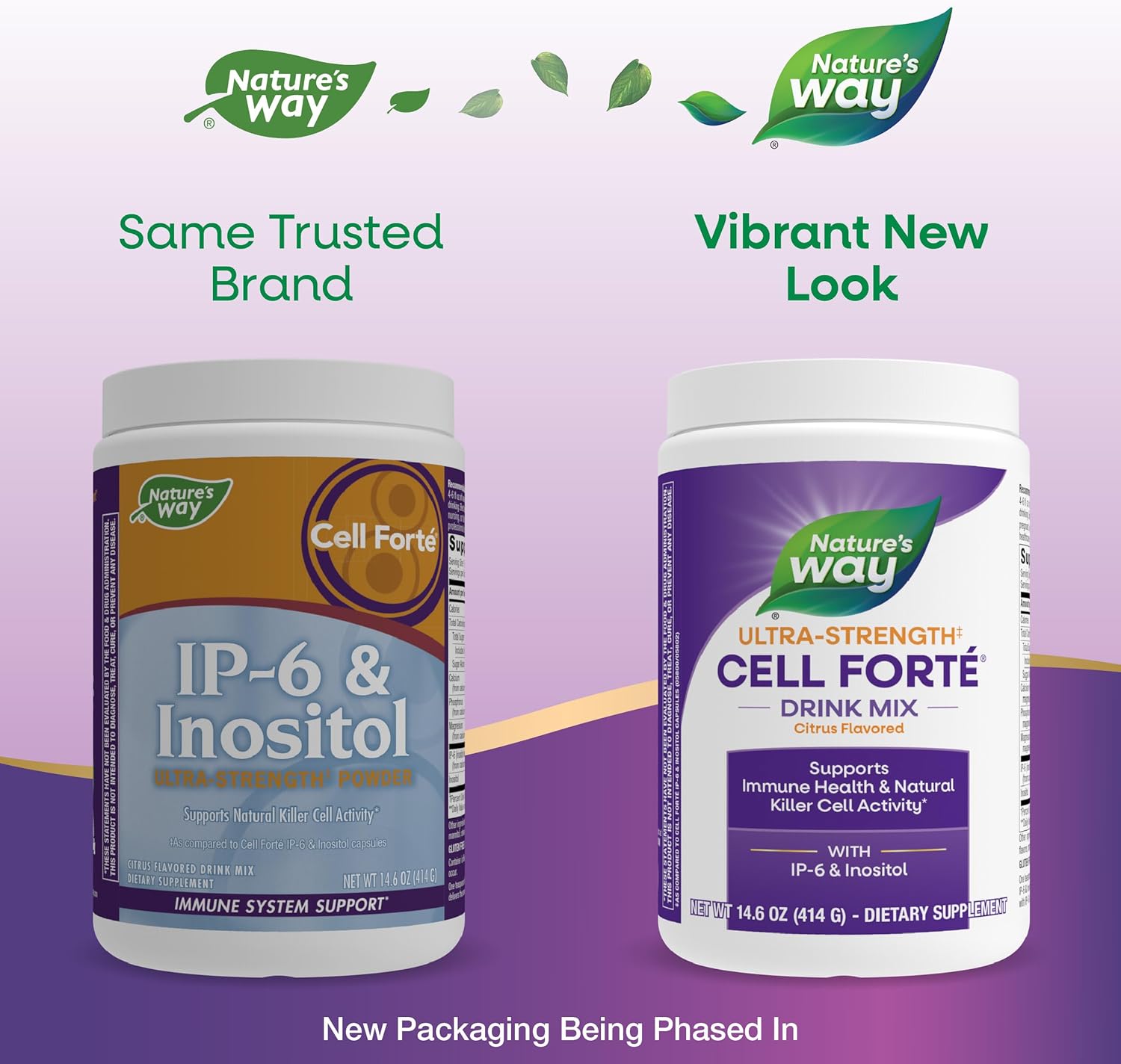 Nature's Way Ultra Strength(1) Cell Forté Drink Mix, IP-6 & Inositol Powder Supplement, Supports Immune Health & Natural Killer Cell Activity*, Citrus Flavored, Vegan, 14.6 Oz (Packaging May Vary)