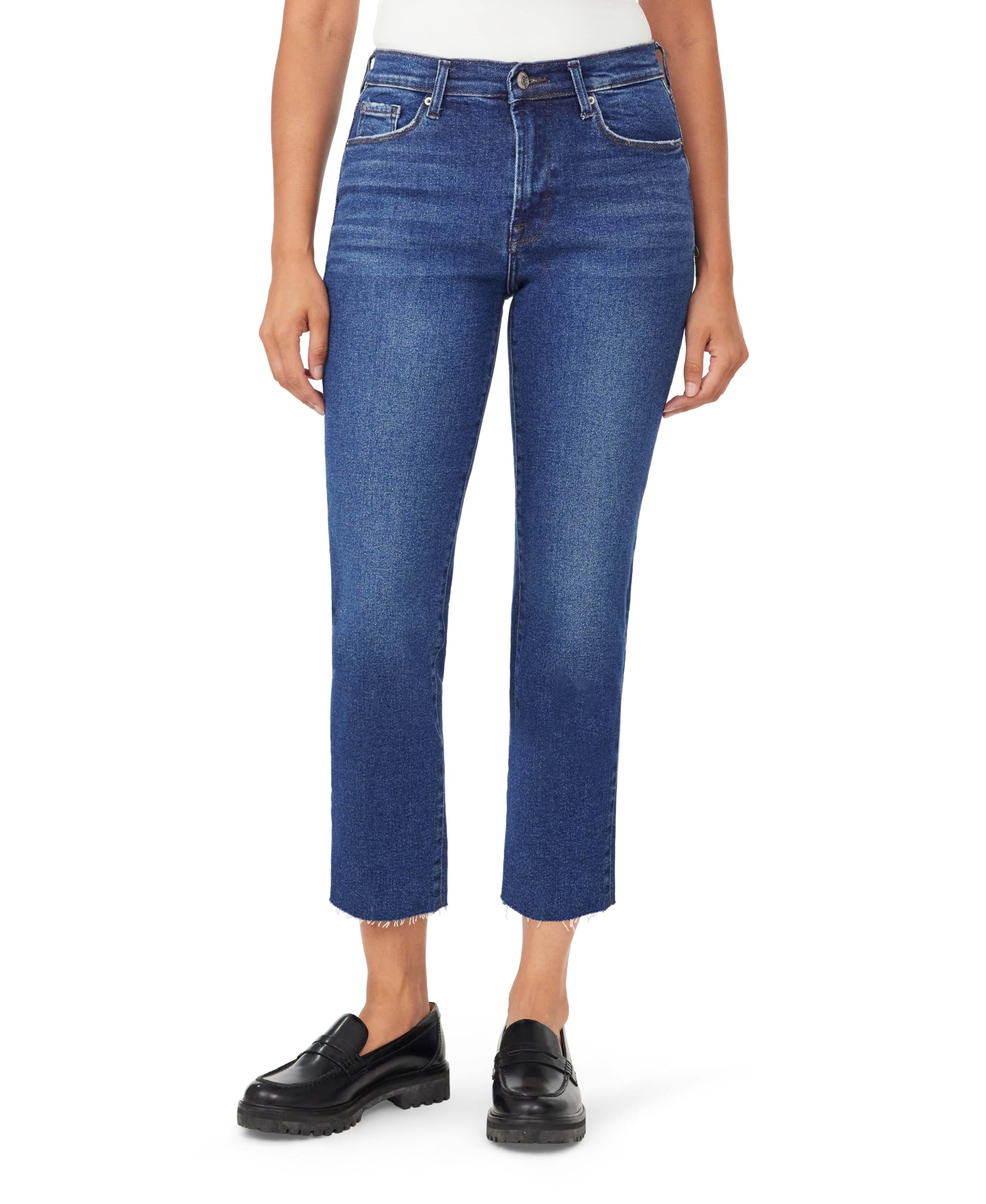 kensie Jeans Women's The Allie Vintage Luxe High-Rise Slim Straight Raw Hem 27-Inch Inseam, Sizes 0-24