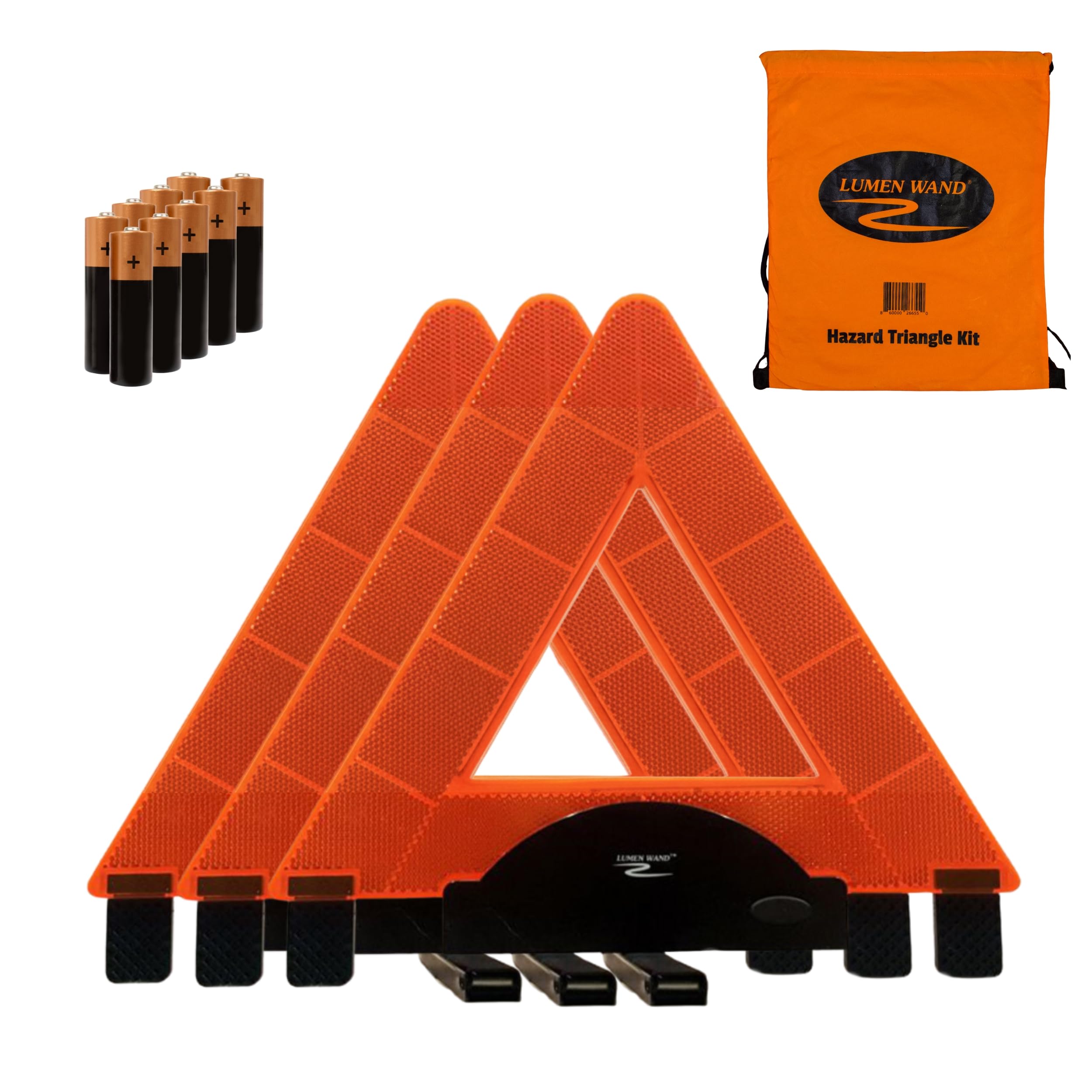 Liz Triangle『EIN』 Amazon.com: Lumen Wand 3-Pack LED Reflective Warning Triangles Kit