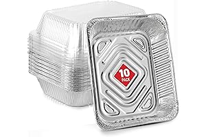 Stock Your Home Disposable Plastic Pans with Lids (10 Pack)