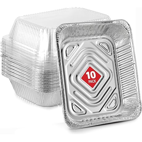 Stock Your Home Disposable Plastic Pans with Lids (10 Pack)