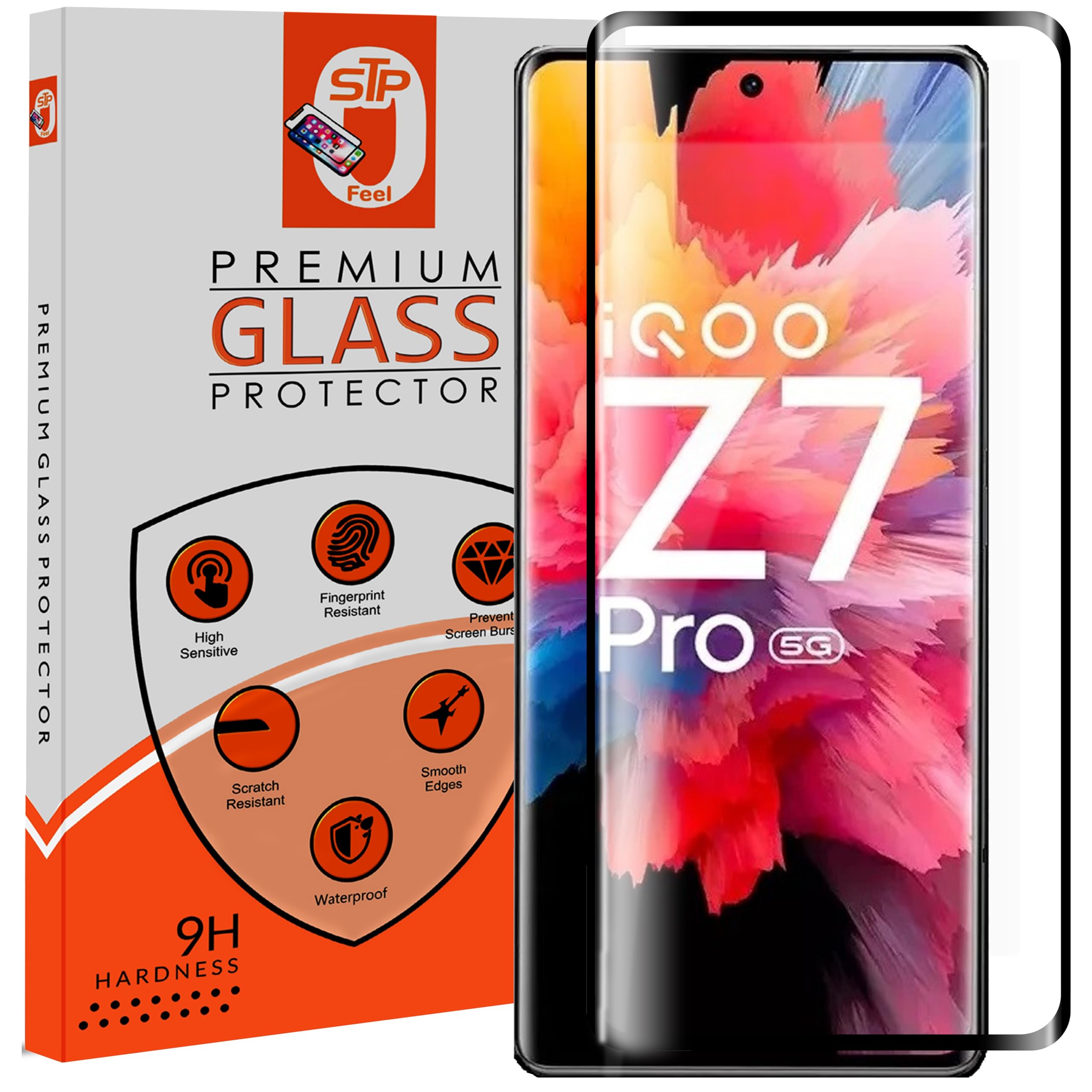 STP FEEL Advanced Black Border Tempered Glass Screen Protector For Iqoo Z7 Pro 5G (6.78 Inch) | Full Glue Full Screen Coverage (Except Edges) Screen Protector Guard For Cellphone (B0CGPSRKWL) Amazon Price History, Amazon Price Tracker