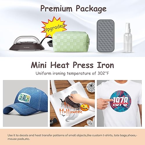 Miniatura 9 de Newbealer Plancha de viaje con doble voltaje, plancha seca ligera de 120 V220 V para ropa (sin vapor), suela de cerámica antiadherente, máquina de