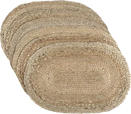 VHC Brands Coastal Farmhouse - Mantel individual de yute, natural, 12 x 18 pulgadas, juego de 6