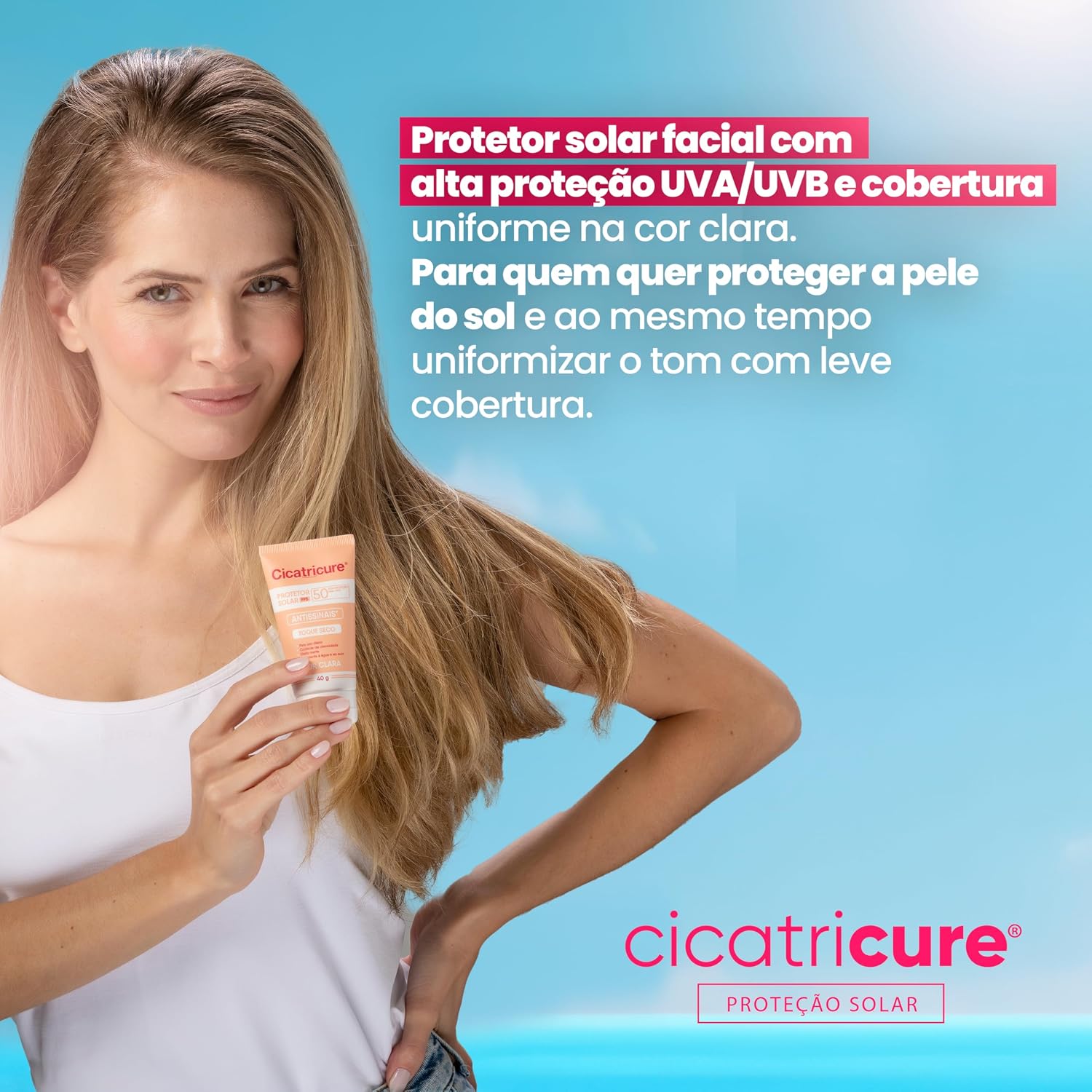 Cicatricure Protetor Solar Facial FPS 50 Antissinais Toque Seco Cor Clara, Previne Rugas e Manchas, Ultra Proteção UVA UVB, Ácido Hialurônico para Pele Oleosa, 40 ml Cicatricure Protetor Solar Facial FPS 50 Antissinais Toque Seco Cor Clara, Previne Rugas e Manchas, Ultra Proteção UVA UVB, Ácido Hialurônico para Pele Oleosa, 40 ml