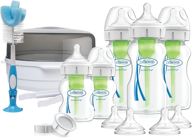 Dr. Brown's Options+ Anti-Colic Baby Bottle, Wide Neck, Newborn Gift Set