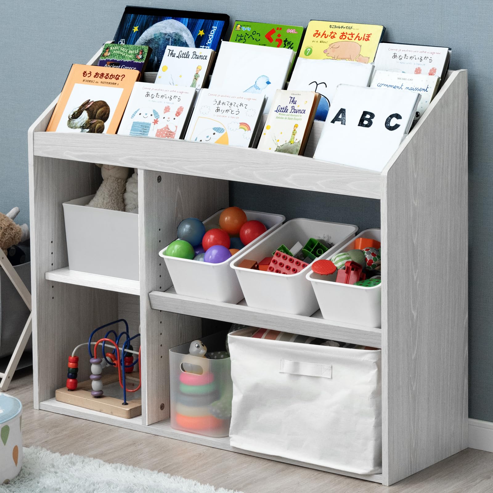 Amazon.co.jp: タンスのゲン 絵本ラック 3段タイプ 幅93cm おもちゃ