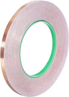 uxcell Double-Sided Conductive Tape Copper Foil Tape Adhesive 5mm x 50m/164ft for Guitar, EMI Shielding Crafts, Electrical Repairs, Stained Glass 1pcs