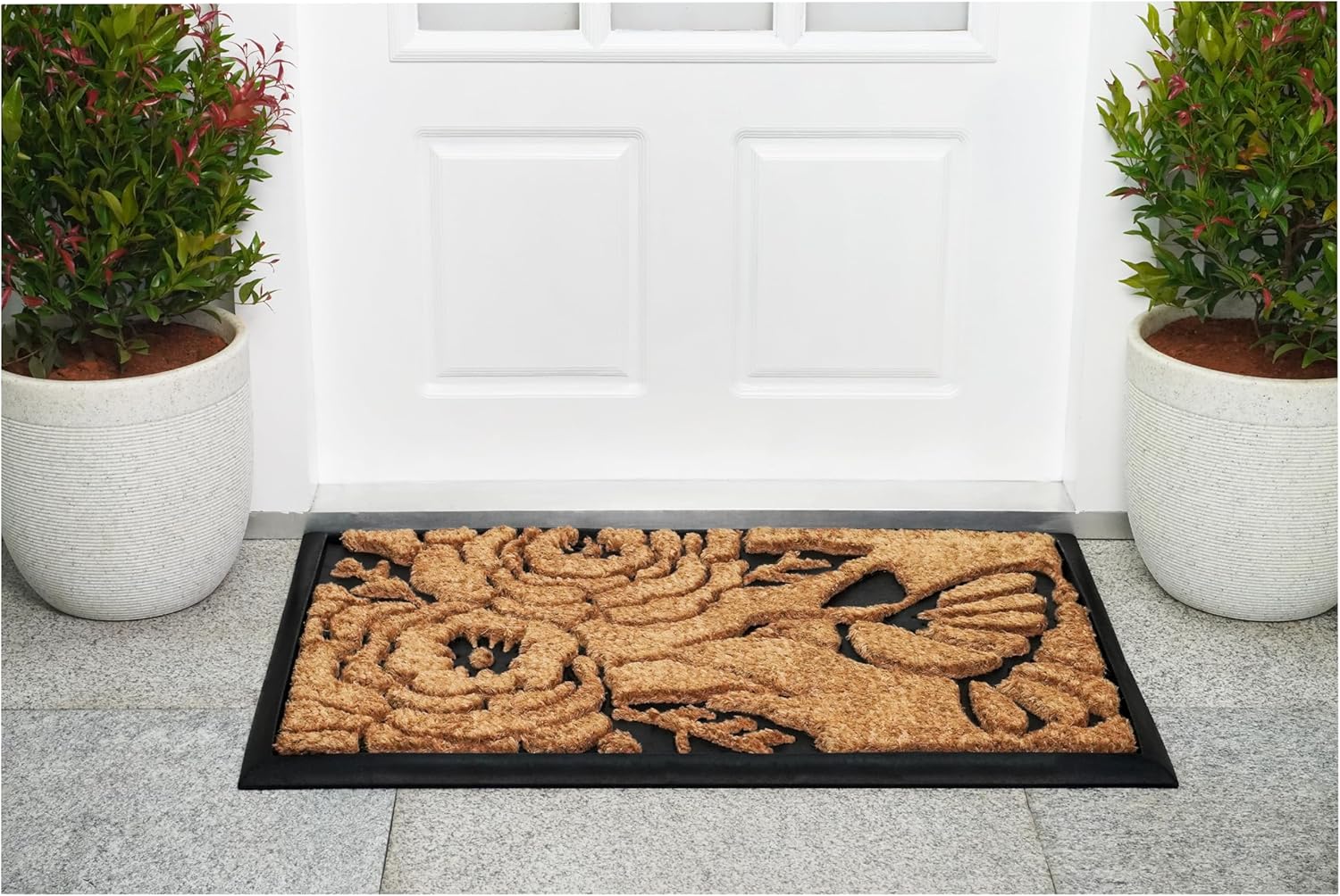 Calloway Mills 102822436 Hummingbird Haven Doormat, 24" x 36", Natural/Black