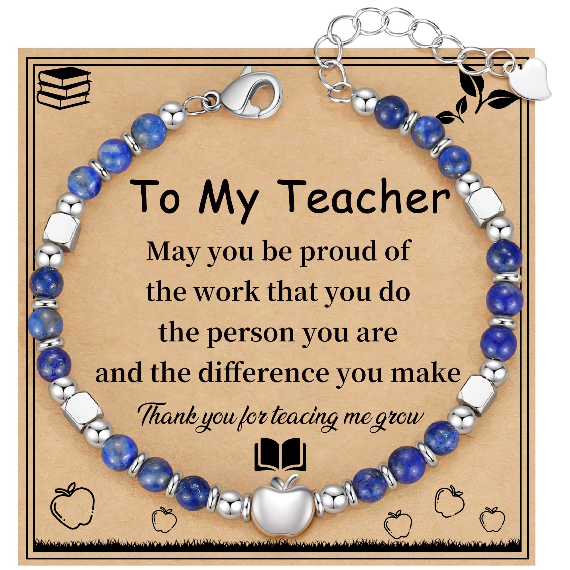 Teacher Appreciation Gifts for Women, Christmas Gift for Women Teacher Bracelet