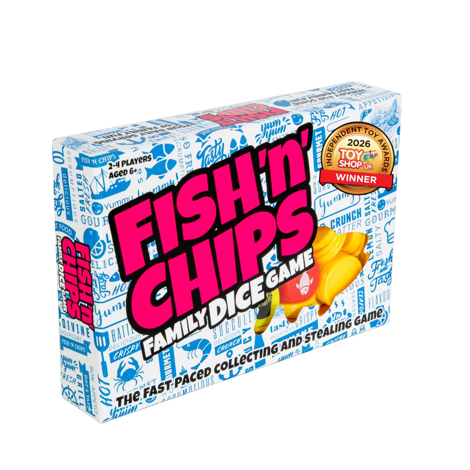 Scrungo Games Fish 'n' Chips: Fast and Frantic Dice Game for Families
