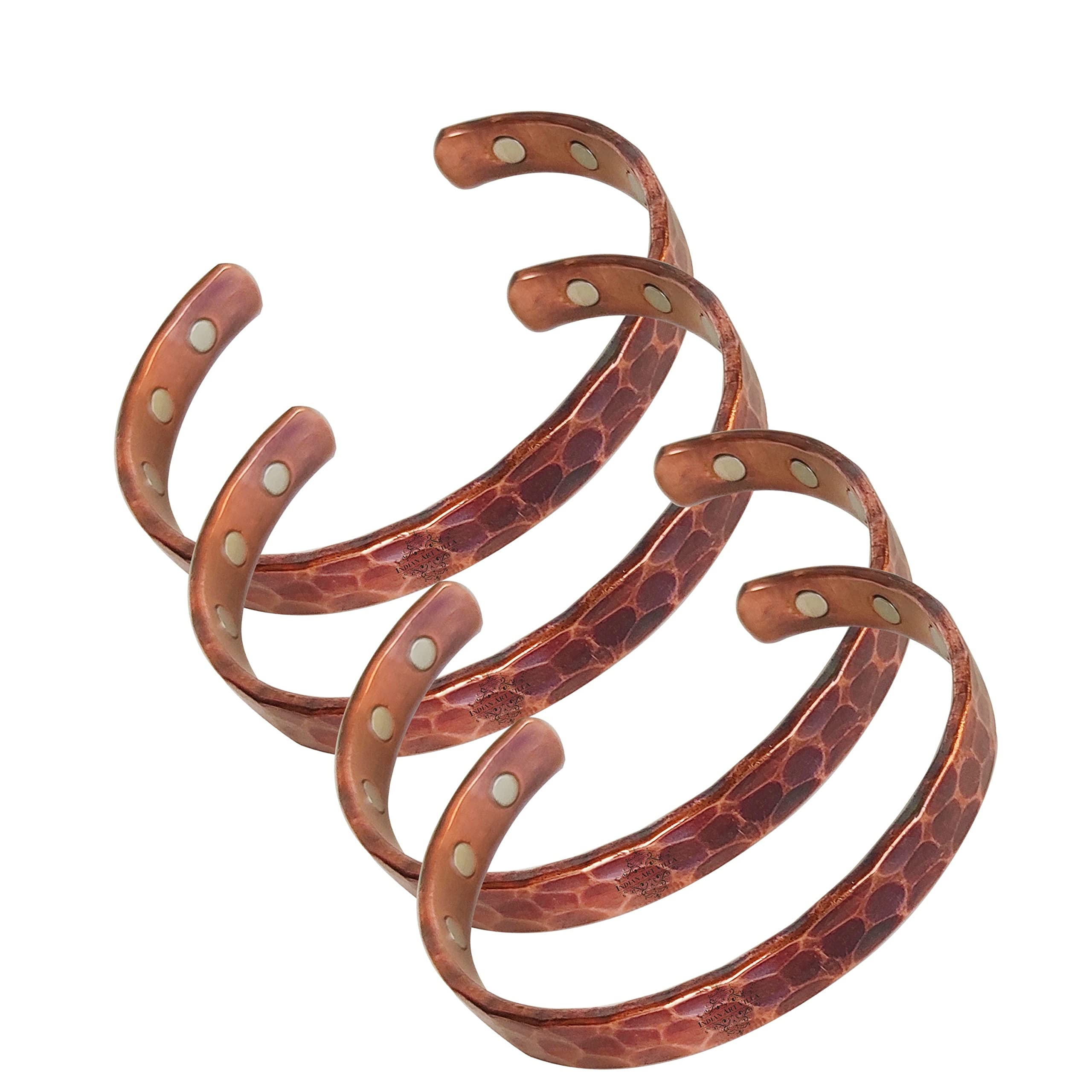 INDIAN ART VILLA Pure Copper Kada With Hammered Dark Tone Design, Fashion Items & Accessories, Diameter-2.8" Inches - Pack of 4 (B09TH9PQGM) Amazon Price History, Amazon Price Tracker