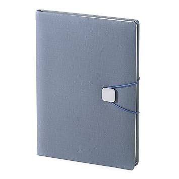 Regal?s Premium A-5 PU leather journal with metal accessorised elastic band closure (Cadet Grey)