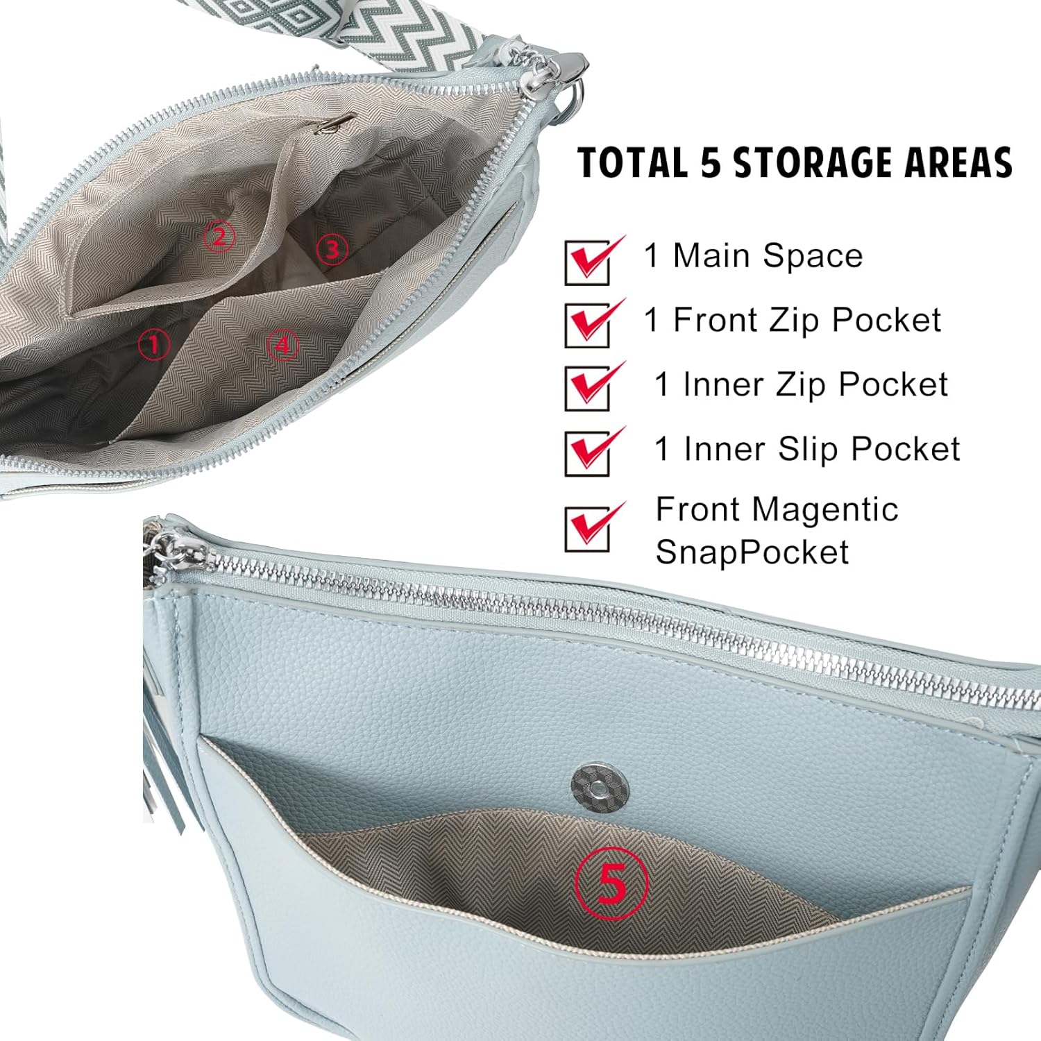 Crossbody Purse For Women, Vegan Leather Medium Crossbody Bag, Women's Crossbody Handbags For Travel With Tassel