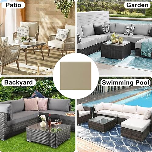 Miniatura 6 de OutdoorLines Funda de cojín de repuesto para asiento de patio, funda de cojín impermeable para muebles de exterior, funda de cojín antideslizante
