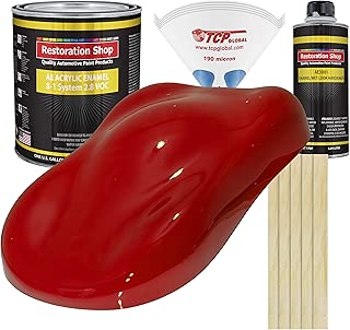 Restoration Shop - Complete Gallon Kit - Viper RED Acrylic Enamel Single Stage Car Auto Paint - coolthings.us