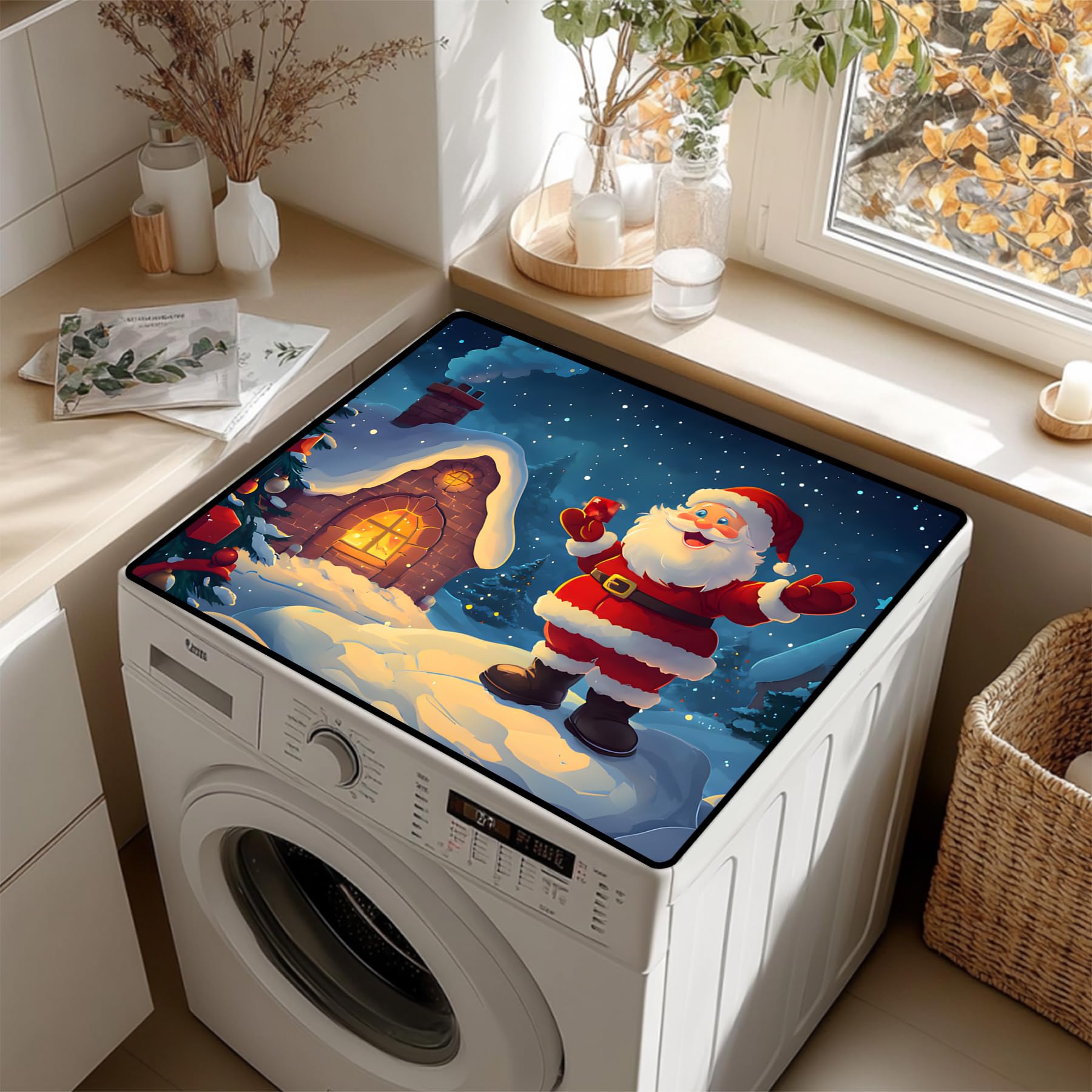 Washer Dryer Top Cover Mat, Non-Slip Dust-Proof Pad, 23.6"x19.7"