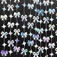 Vista 14 de Decoraciones para fiesta del Día de San Valentín, guirnalda colgante de papel en rosa intenso y blanco con forma de corazón, serpentina