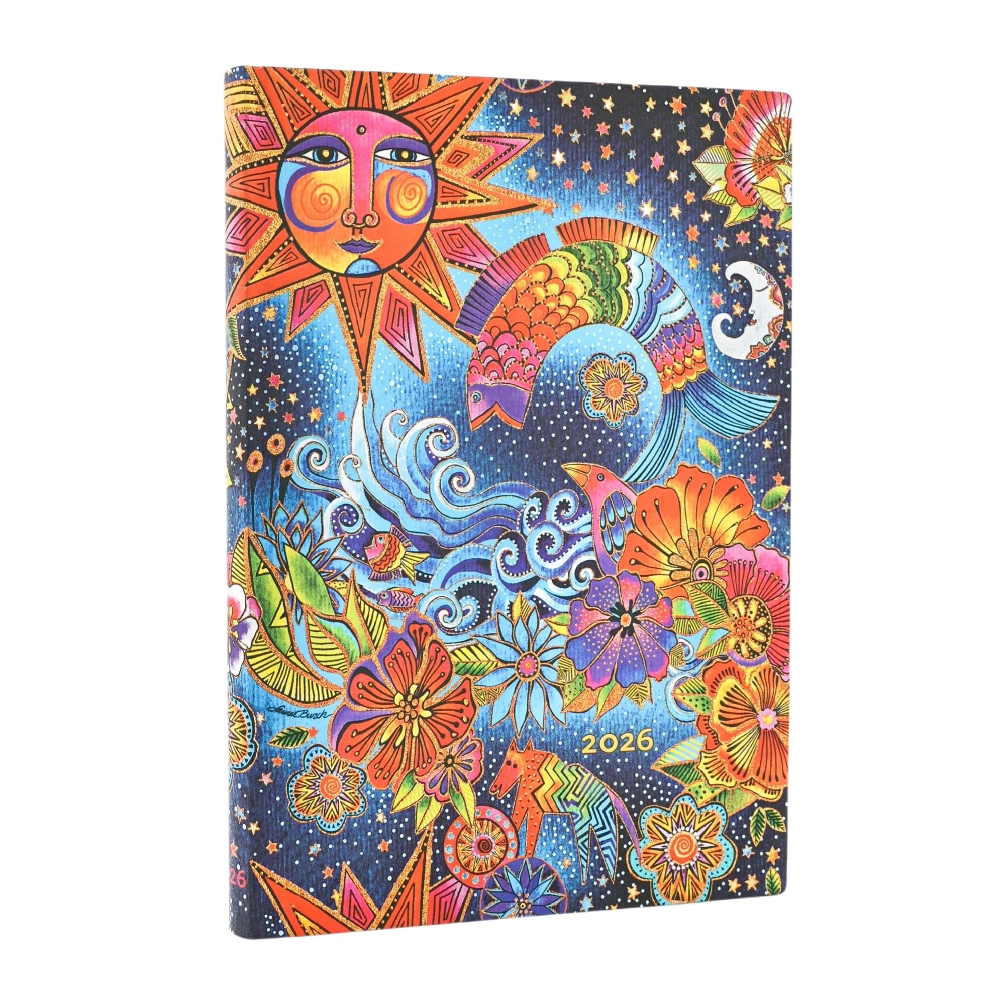2026 Celestial Magic (Whimsical Creations) Midi 12-month Vertical Softcover Flexi Dayplanner 2026 (Elastic Band Closure)