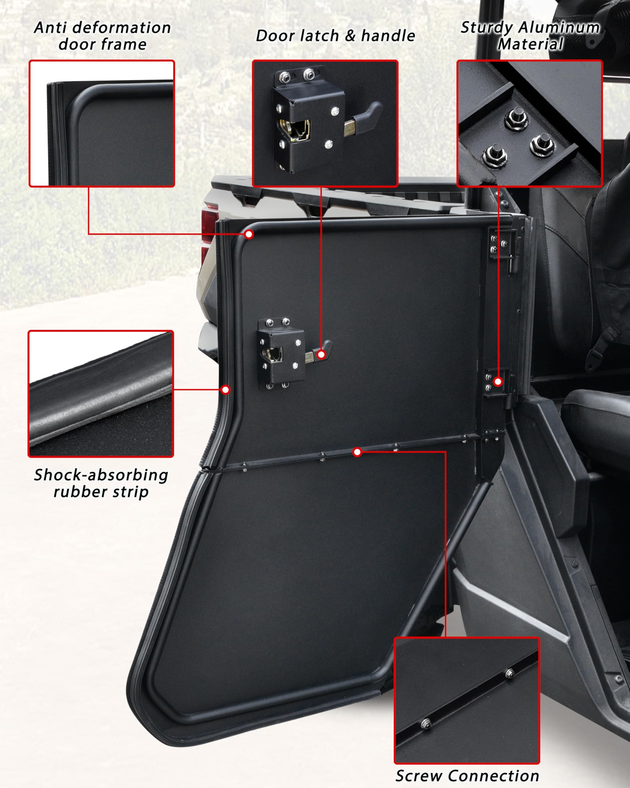 Amazon.com: POKIAUTO Rear Half Doors for Polaris Ranger Crew 1000