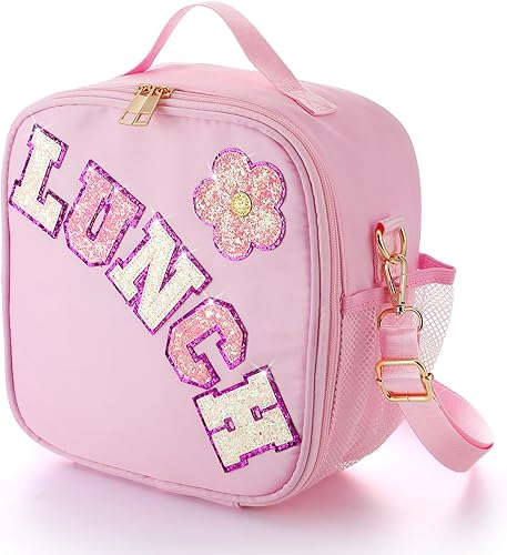 Alphatool Bolsa de almuerzo aislada para niños con correa ajustable, reutilizable, fácil de limpiar, lonchera para niñas, lonchera para niños,