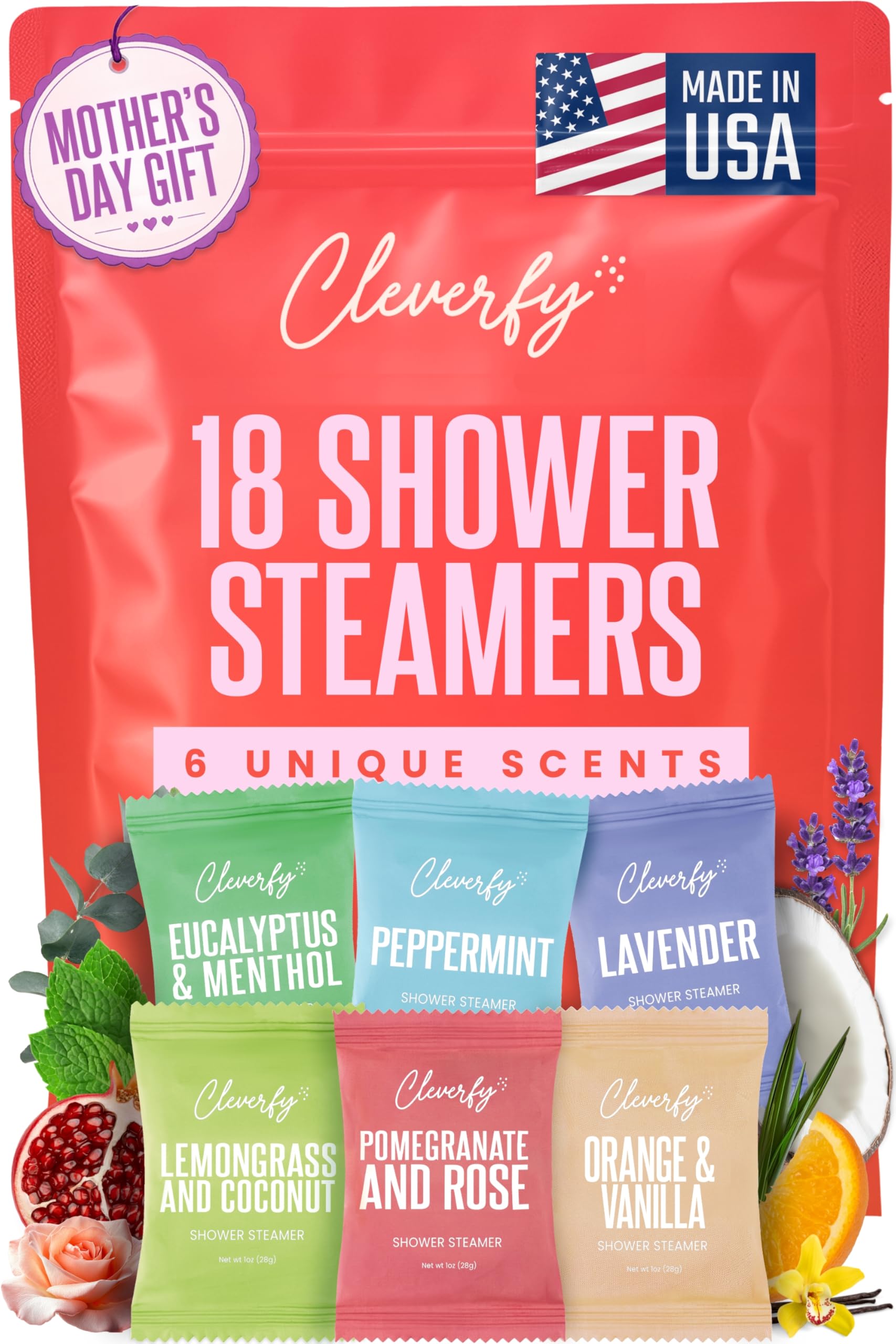 Cleverfy Shower Steamers Aromatherapy - Mothers Day Gifts for Mom, Wife from Husband, Grandma, Daughter and Sister - Birthday Gifts for Women, Mom,