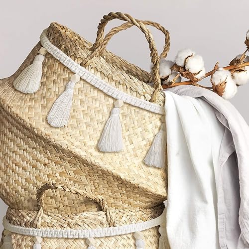 Miniatura 5 de Tatuo Guirnalda de borla de macramé bohemia para decoración de aula, guirnalda de borlas colgantes, decoración bohemia para guardería, fiesta de