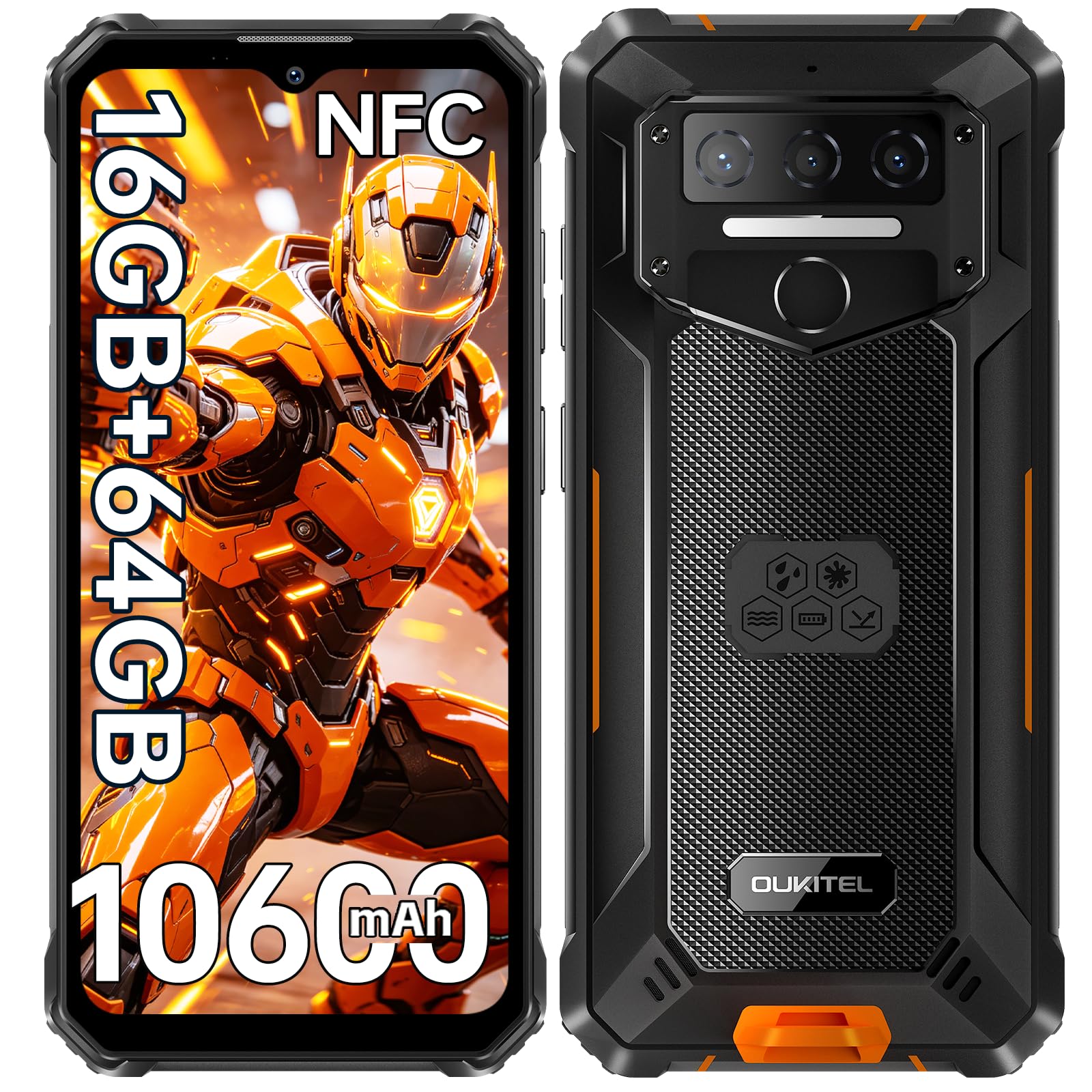 WP23S Movil Irrompible 16GB+64GB 10600mAh Smartphone Android 15 NFC