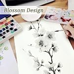 FMFUNCTEX Sage Green Sheer Curtains for Living Room White Floral Print Curtains 84 Inches Long for Bedroom Plum Blossom Flax Linen Blend Drapes Semi Sheer Rod Pocket Window Curtains 2 Panels Green